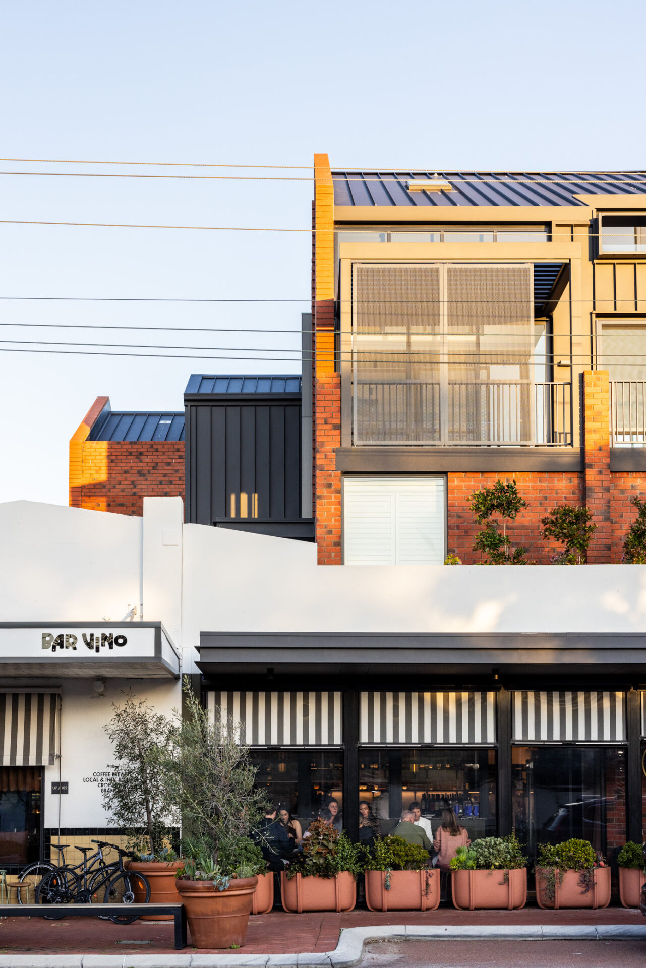Elevation of the Bar Vino facade and awing in Mount Lawley