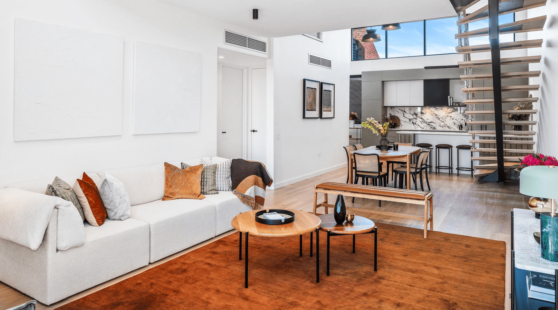 Living room, dining and kitchen areas of Clifton & Central - Mt Lawley
