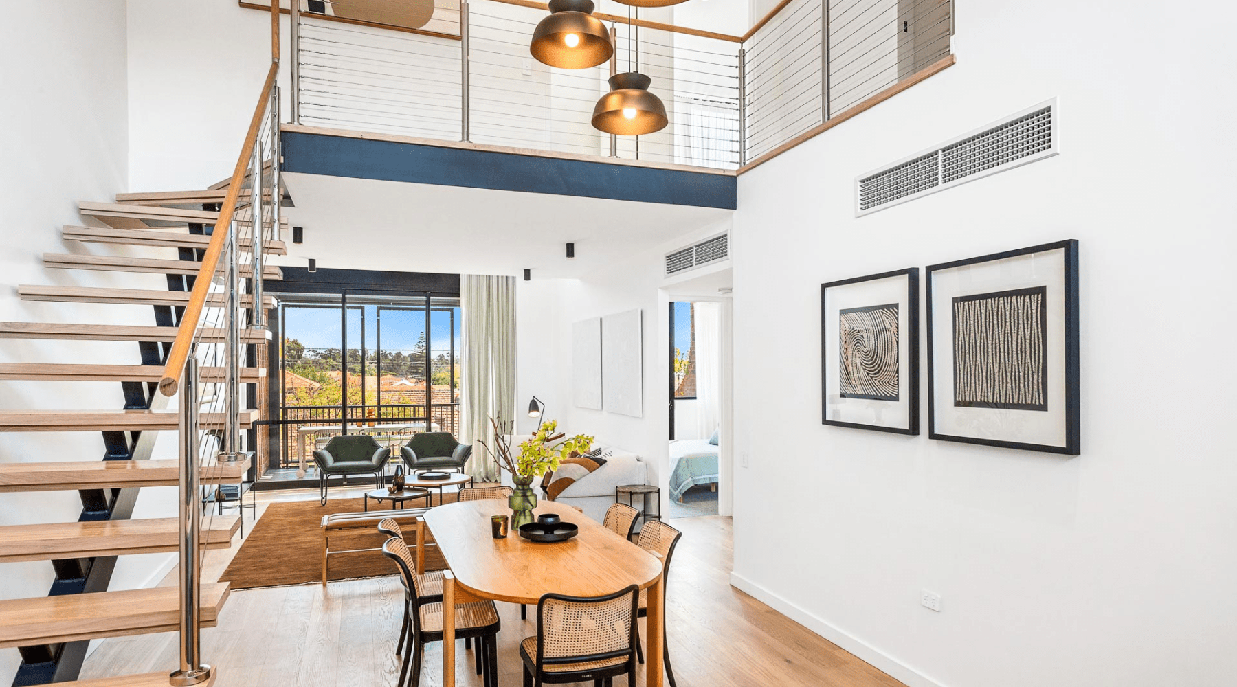 Looking through to the doors of the living room space of Clifton & Central - Mt Lawley