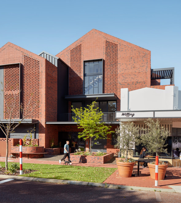 Exterior photo of the Clifton and Central boutique residences and shops in Mount Lawley