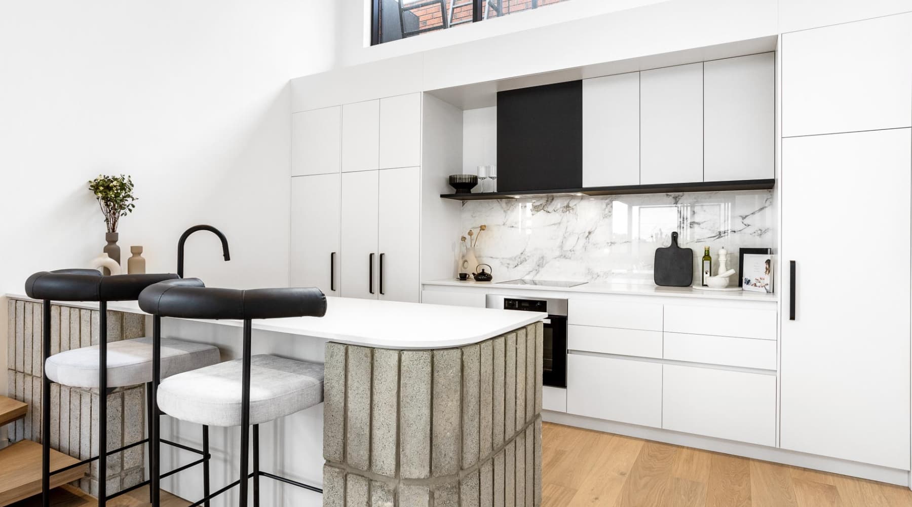 Modern Kitchen space of the Clifton and Central Apartments in Mount Lawley