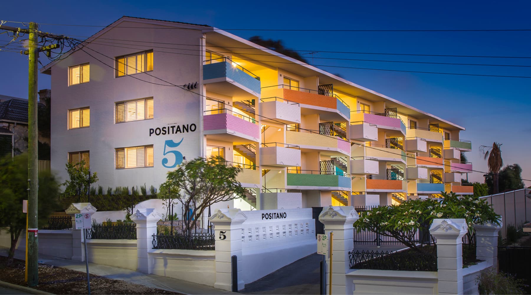 Exterior of Positano Apartments in Fremantle Western Australia