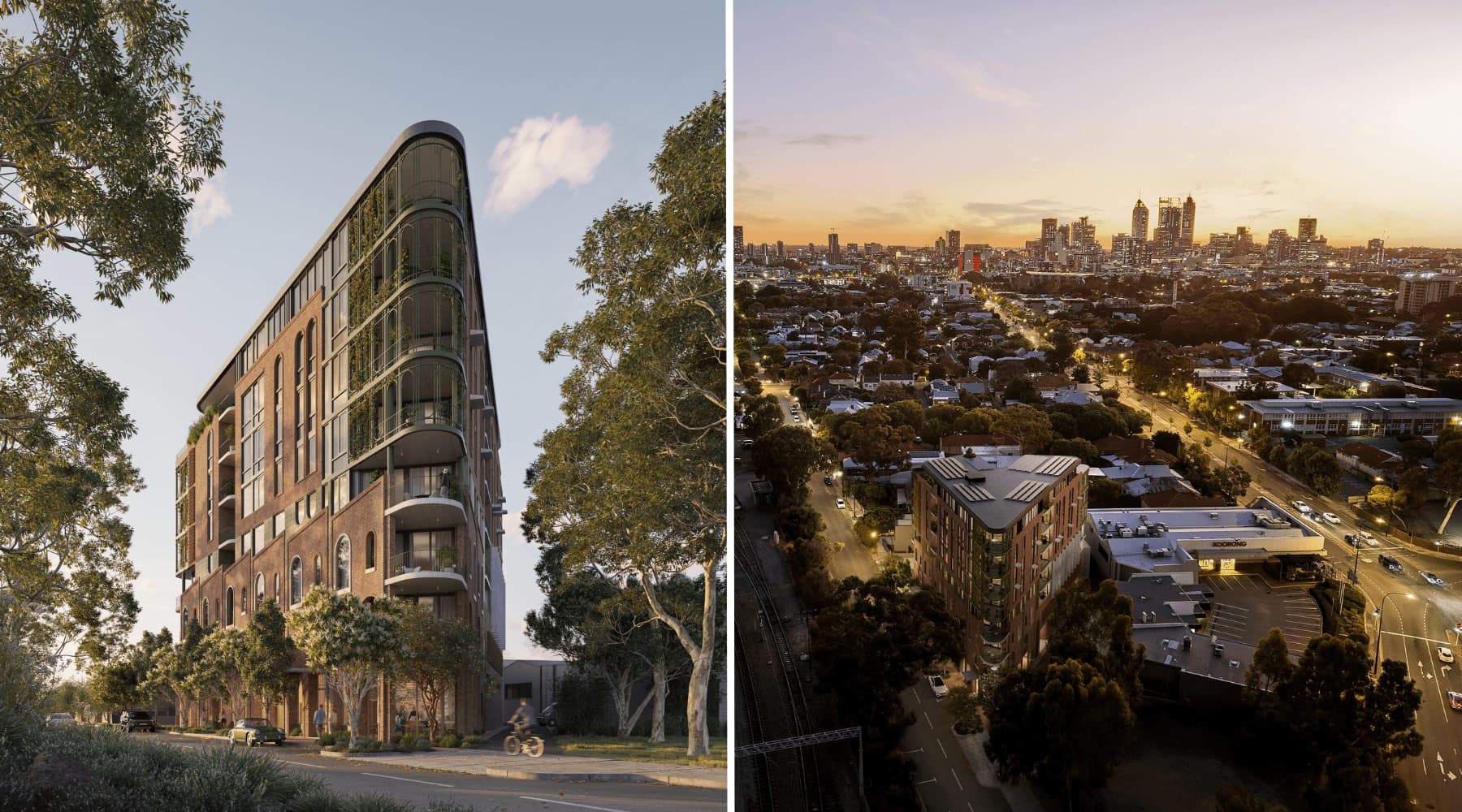 Aerial view of the proposed West Apartments in Mount Lawley