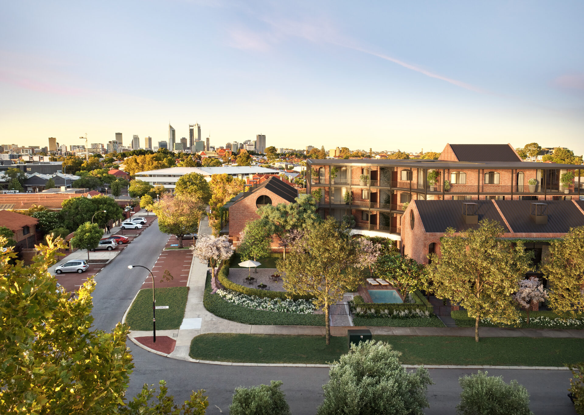Aerial view of apartment buildings in Mt Lawley
